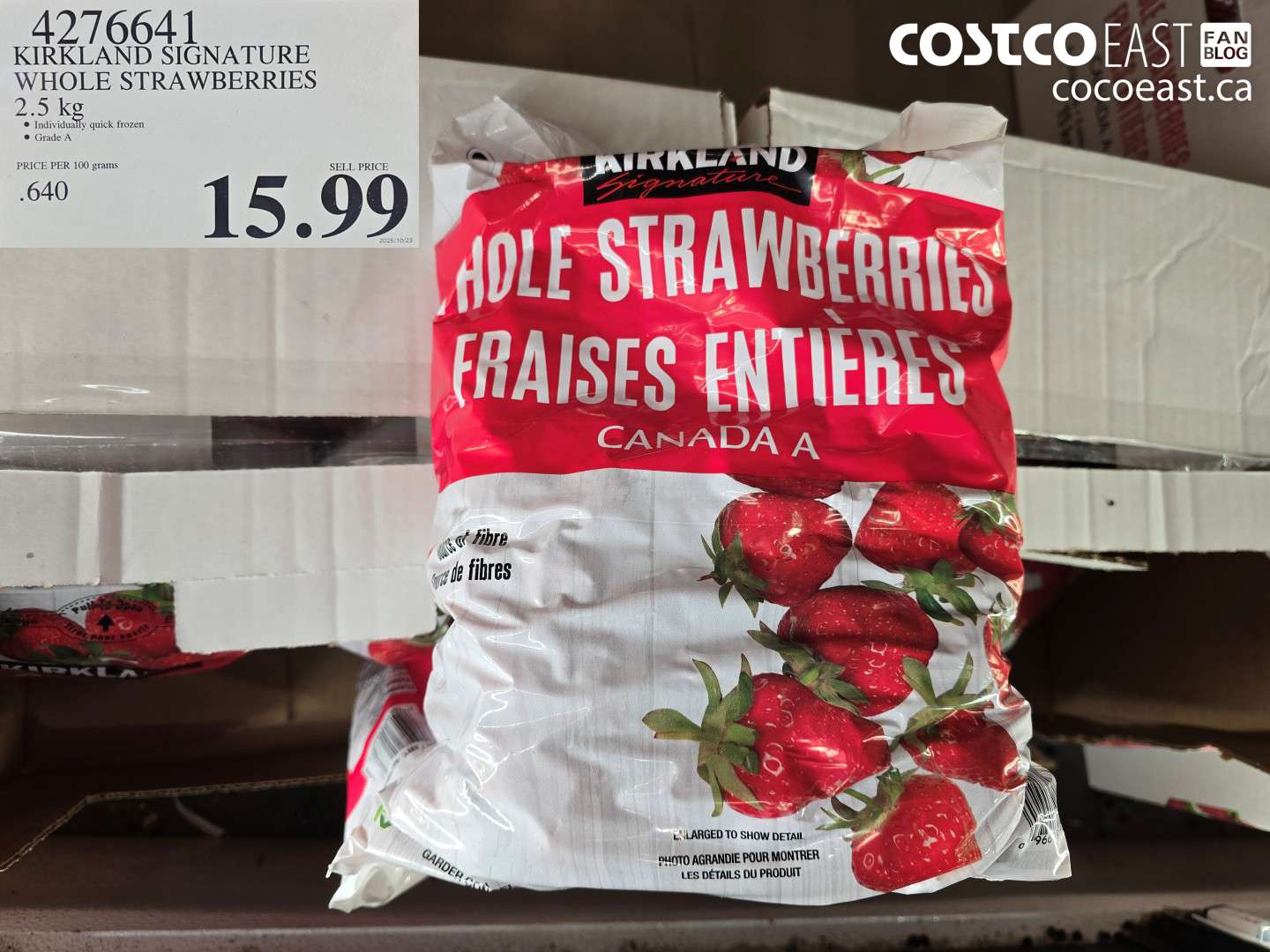 4276641 KIRKLAND SIGNATURE WHOLE STRAWBERRIES 2.5 kg $15.99