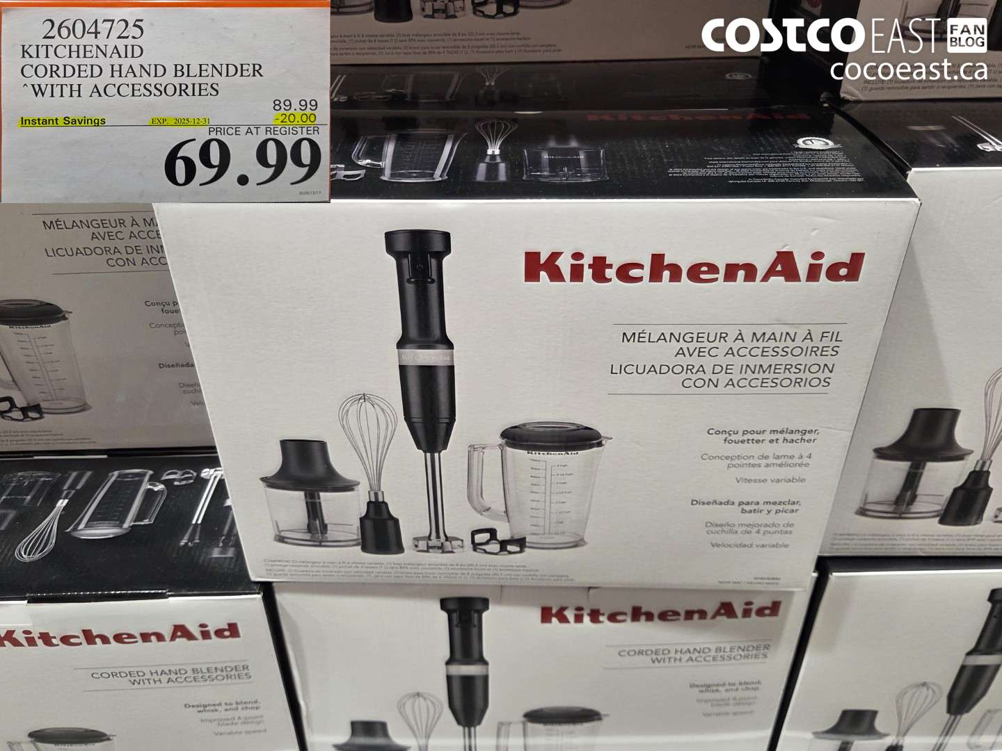 2604725 KITCHENAID CORDED HAND BLENDER WITH ACCESSORIES ($20.00 INSTANT SAVINGS EXPIRES ON 2025-12-31) $69.99