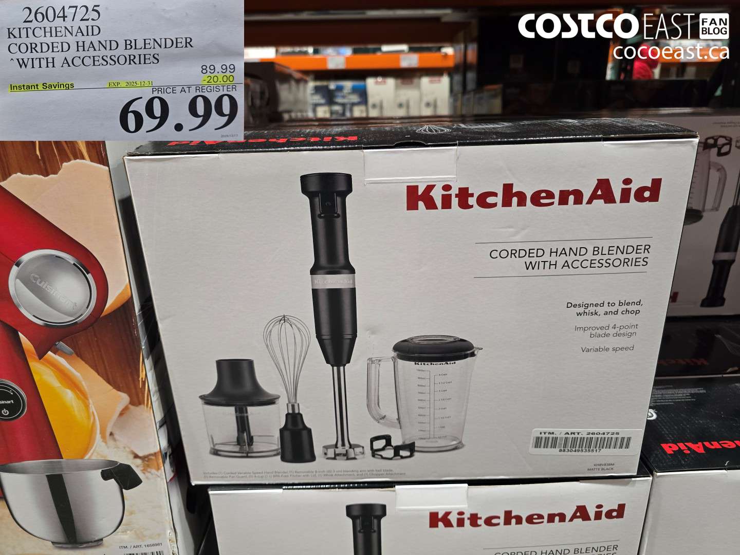 2604725 KITCHENAID CORDED HAND BLENDER WITH ACCESSORIES ($20.00 INSTANT SAVINGS EXPIRES ON 2025-12-31) $69.99