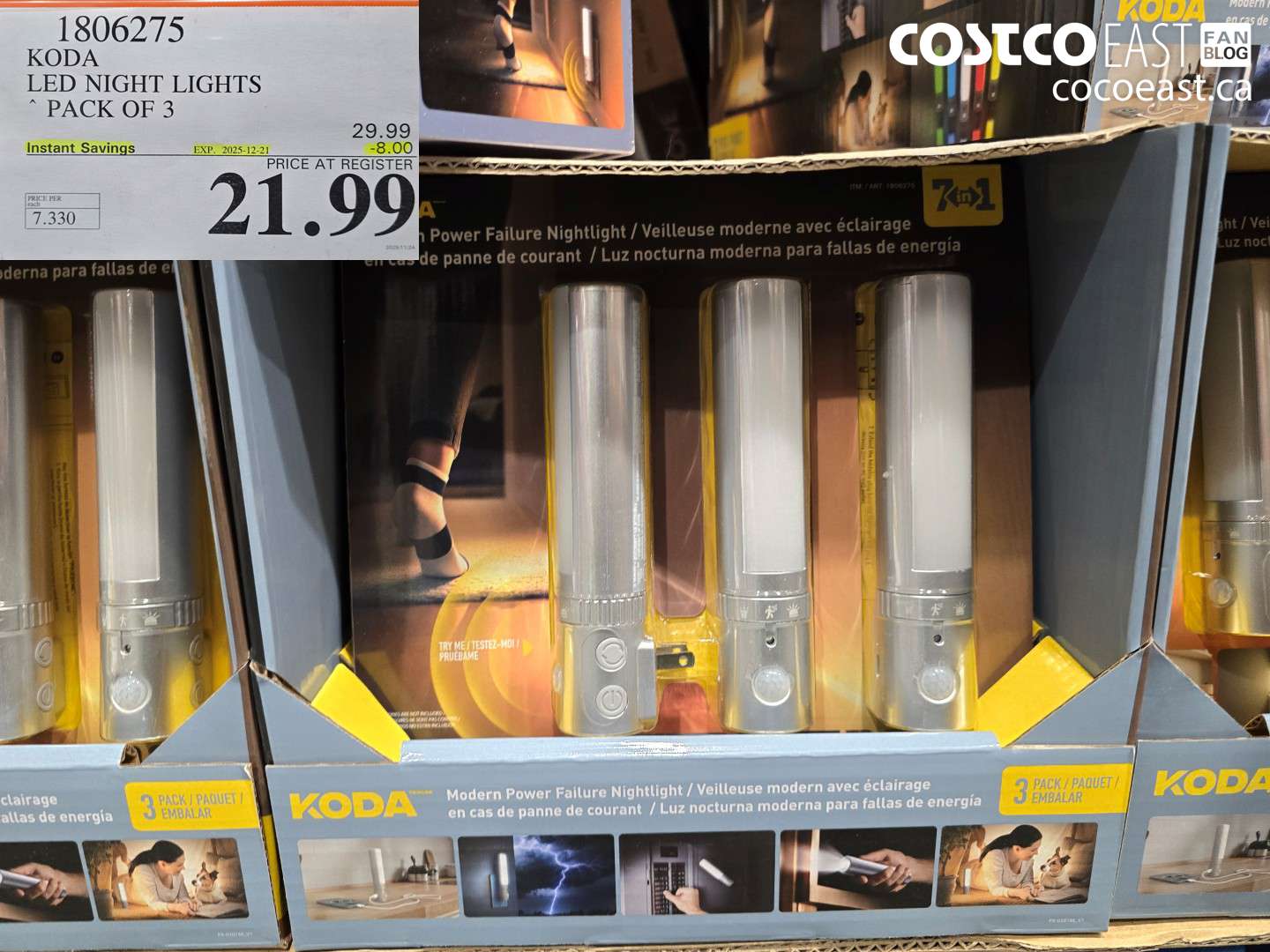 1806275 KODA LED NIGHT LIGHTS PACK OF 3 ($8.00 INSTANT SAVINGS EXPIRES ON 2025-12-21) $21.99