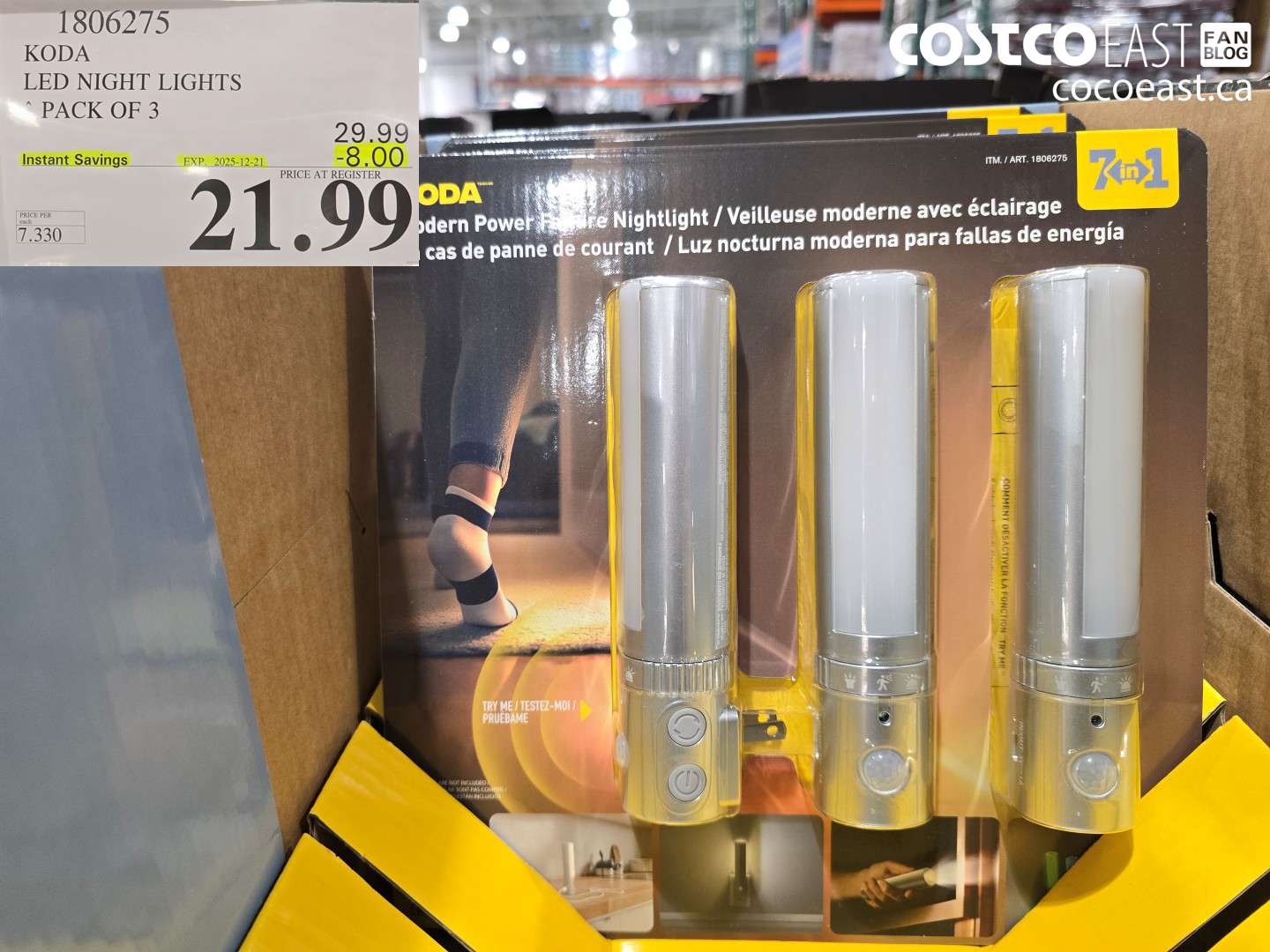 1806275 KODA LED NIGHT LIGHTS PACK OF 3 ($8.00 INSTANT SAVINGS EXPIRES ON 2025-12-21) $21.99