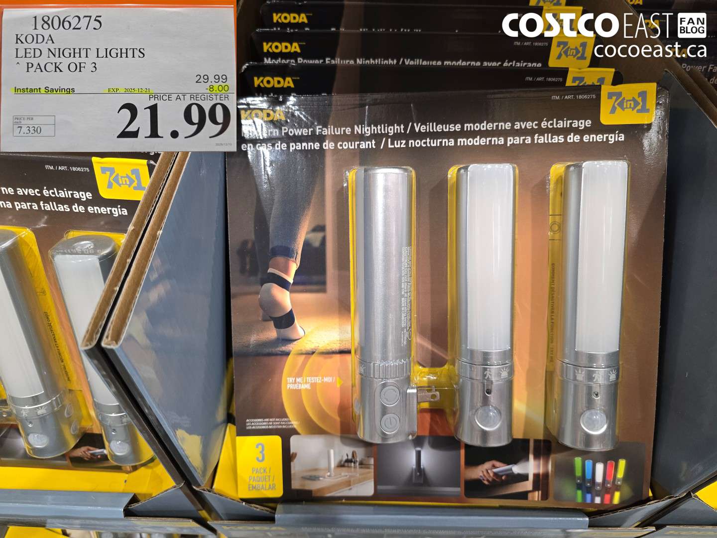 1806275 KODA LED NIGHT LIGHTS PACK OF 3 ($8.00 INSTANT SAVINGS EXPIRES ON 2025-12-21) $21.99