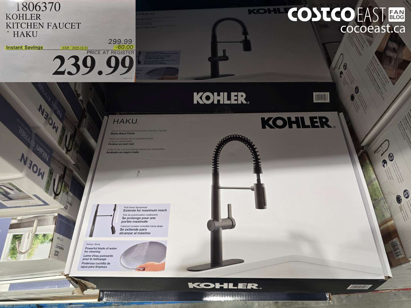 1806370 KOHLER KITCHEN FAUCET HAKU ($60.00 INSTANT SAVINGS EXPIRES ON 2025-12-21) $239.99