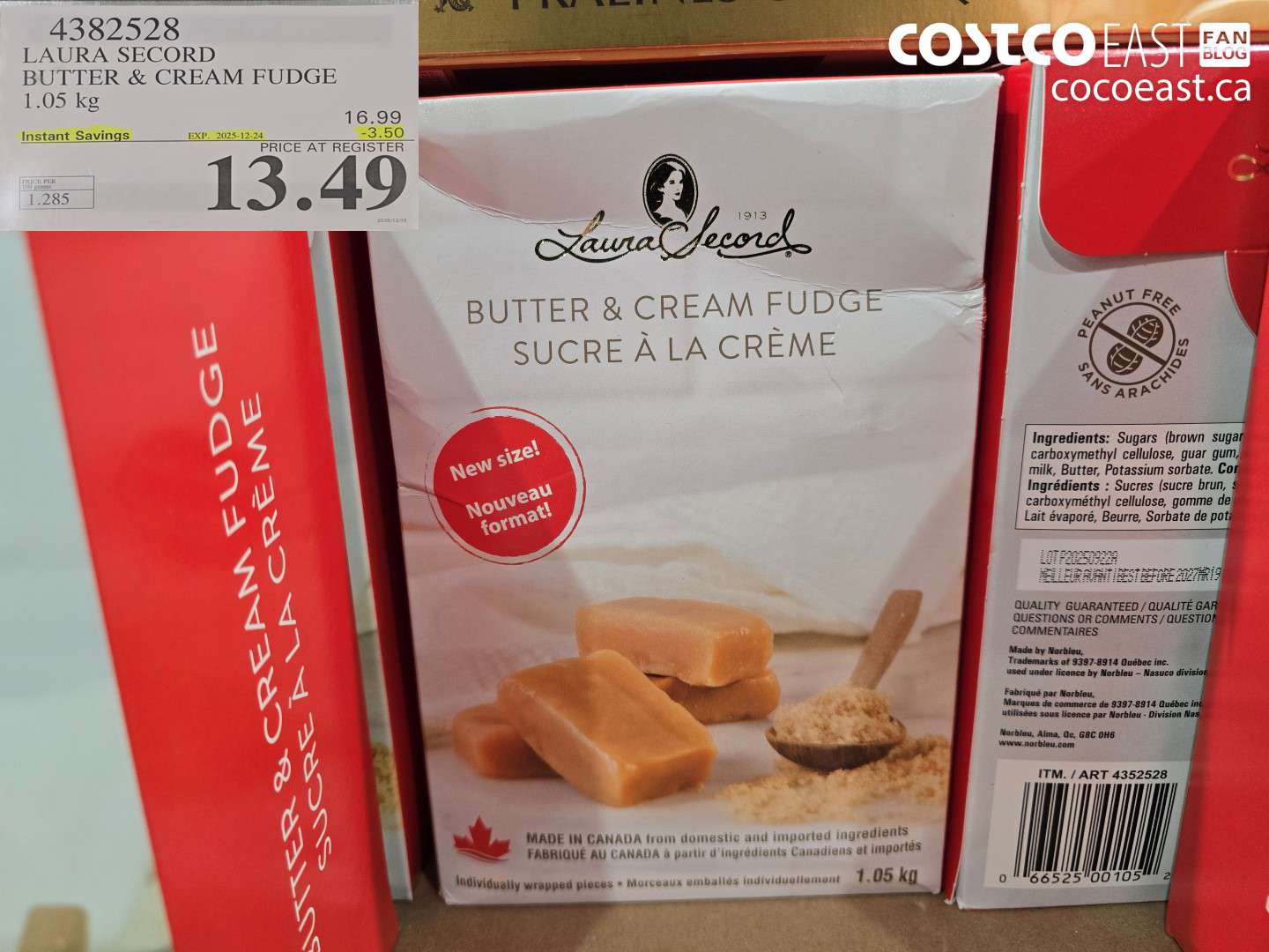 4382528 LAURA SECORD BUTTER & CREAM FUDGE 1.05 kg ($3.50 INSTANT SAVINGS EXPIRES ON 2025-12-24) $13.49