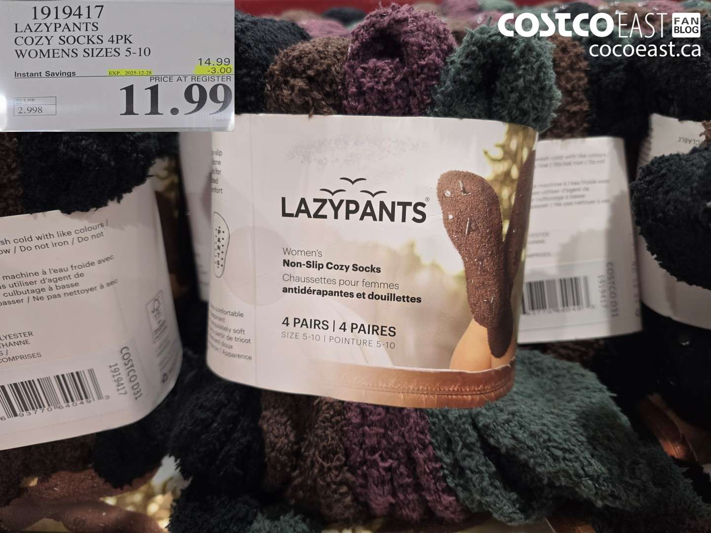 1919417 LAZYPANTS COZY SOCKS 4PK WOMENS SIZES 5-10 ($3.00 INSTANT SAVINGS EXPIRES ON 2025-12-28) $11.99