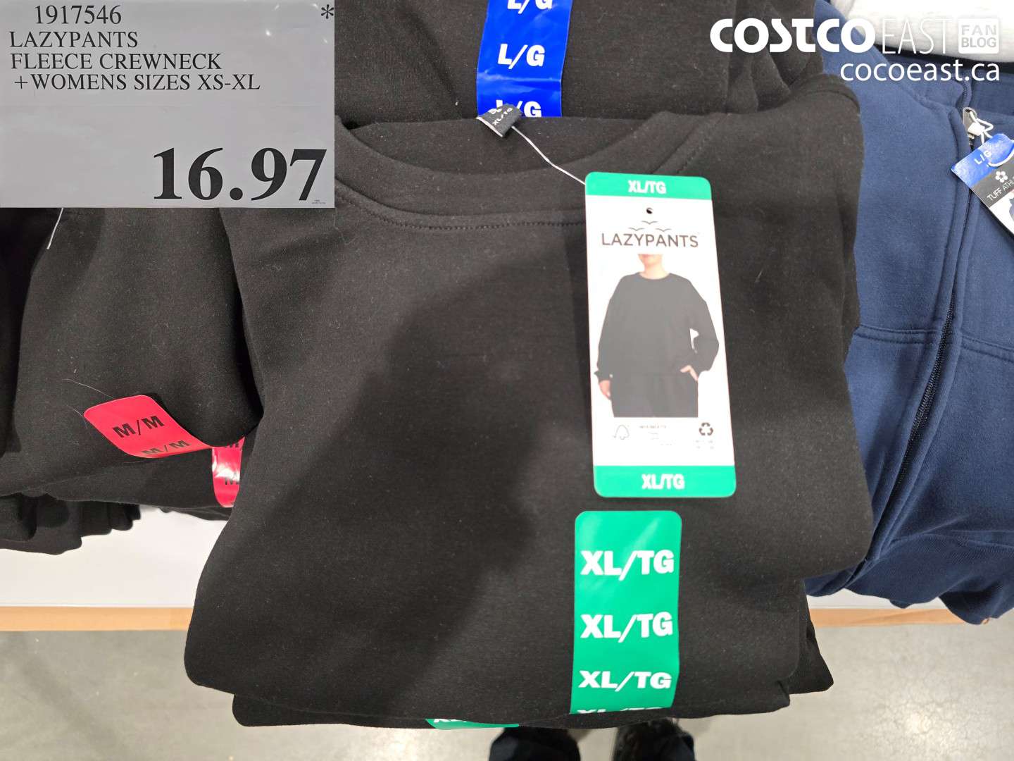 1917546 LAZYPANTS FLEECE CREWNECK +WOMENS SIZES XS-XL $16.97