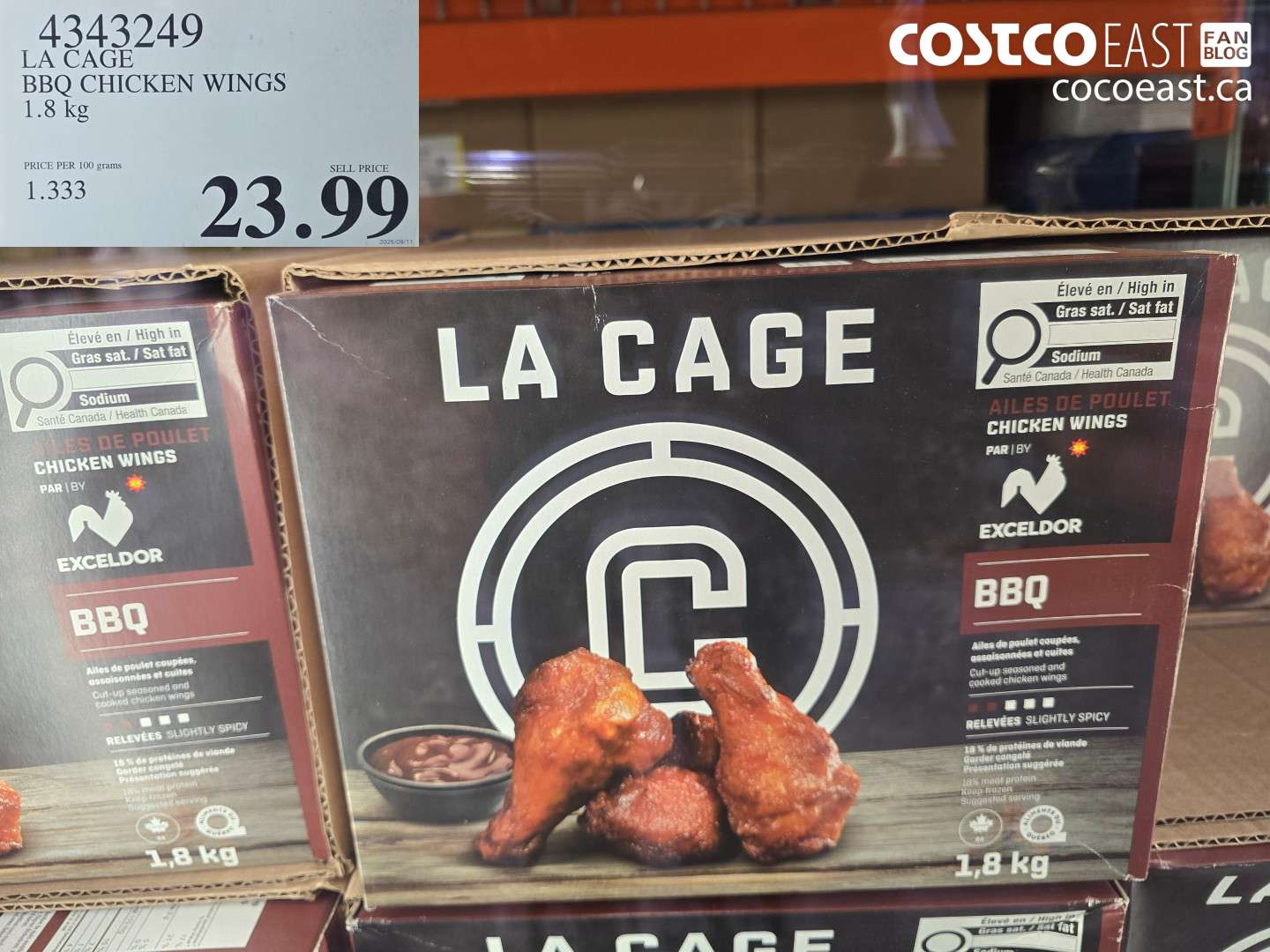 4343249 LA CAGE BBQ CHICKEN WINGS 1.8 KG $23.99