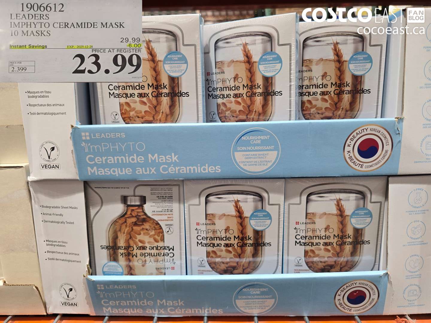 1906612 LEADERS IMPHYTO CERAMIDE MASK 10 MASKS ($6.00 INSTANT SAVINGS EXPIRES ON 2025-12-28) $23.99