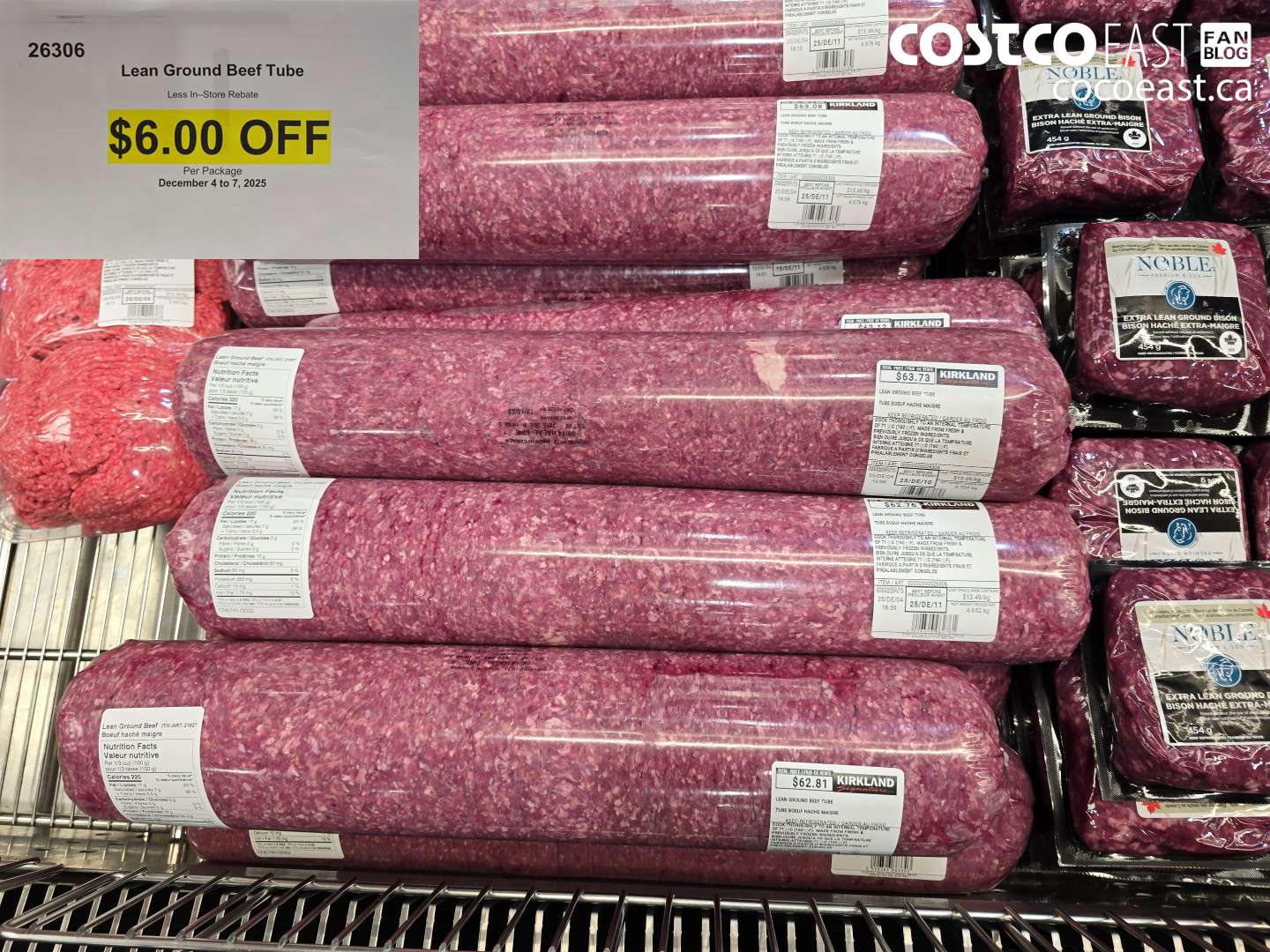 26306 LEAN GROUND BEEF TUBE ($6.00 INSTANT SAVINGS)