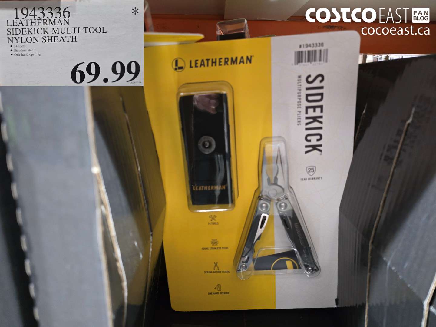 1943336 LEATHERMAN SIDEKICK MULT-TOOL NYLON SHEATH $69.99