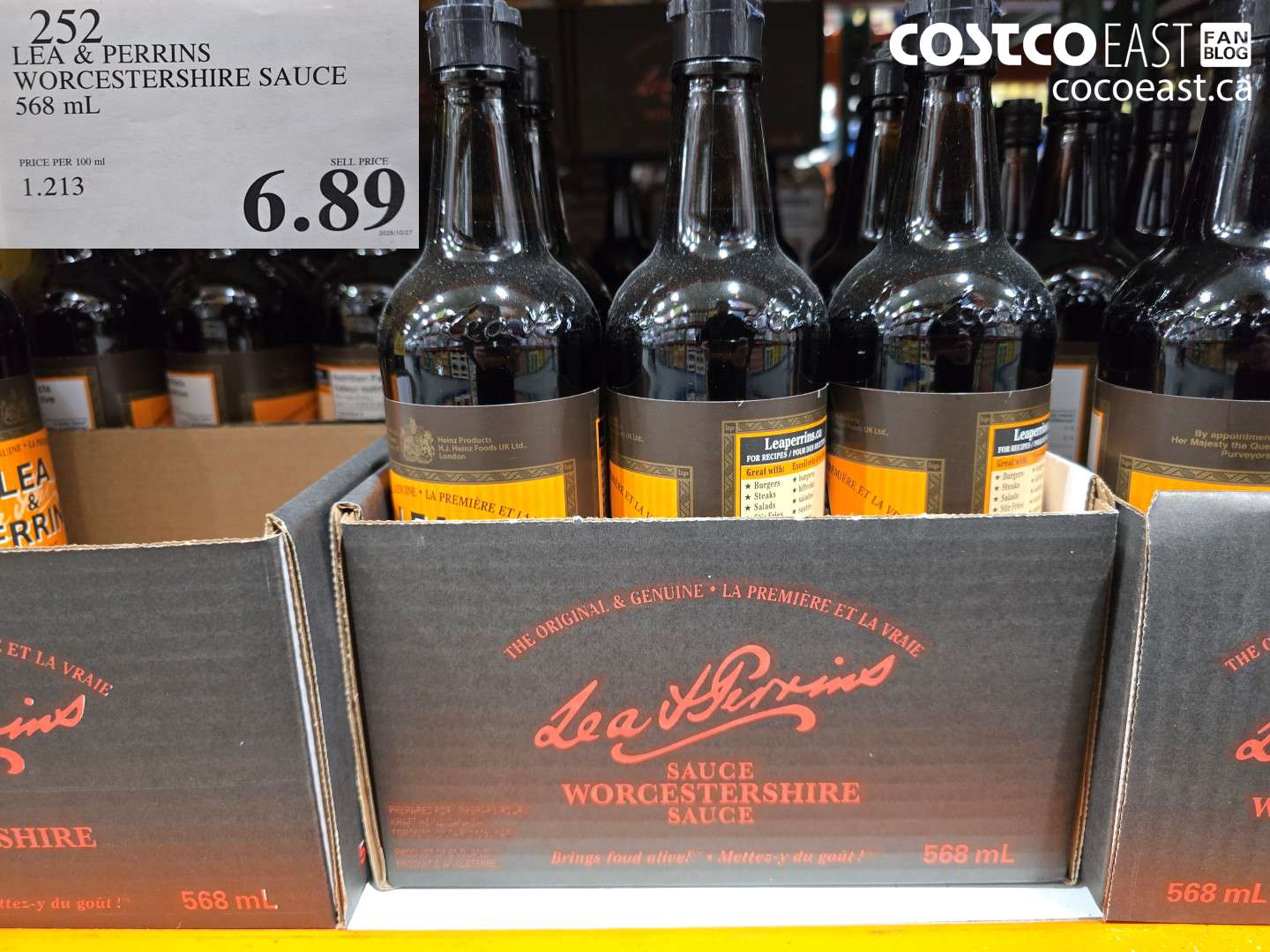 252 LEA & PERRINS WORCESTERSHIRE SAUCE 568 ML $6.89