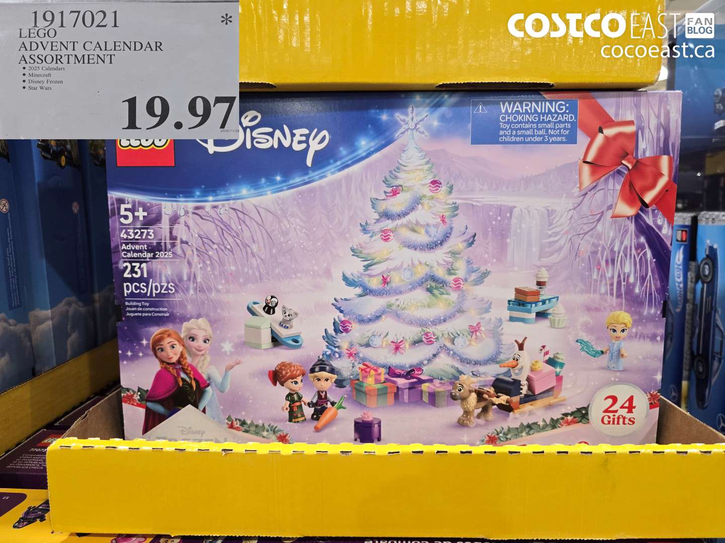 1917021 LEGO ADVENT CALENDAR ASSORTMENT $19.97