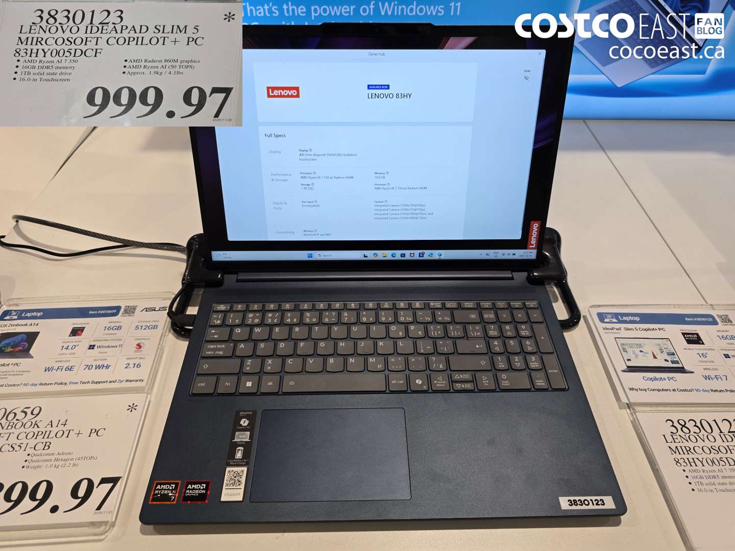 3830123 LENOVO IDEAPAD SLIM 5 MIRCOSOFT COPILOT+ PC 83HY005DCF $999.97