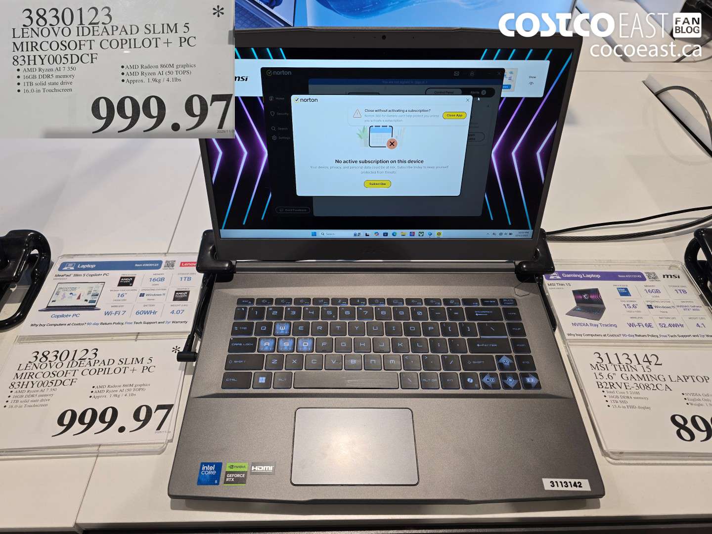 3830123 LENOVO IDEAPAD SLIM 5 MIRCOSOFT COPILOT+ PC 83HY005DCF $999.97