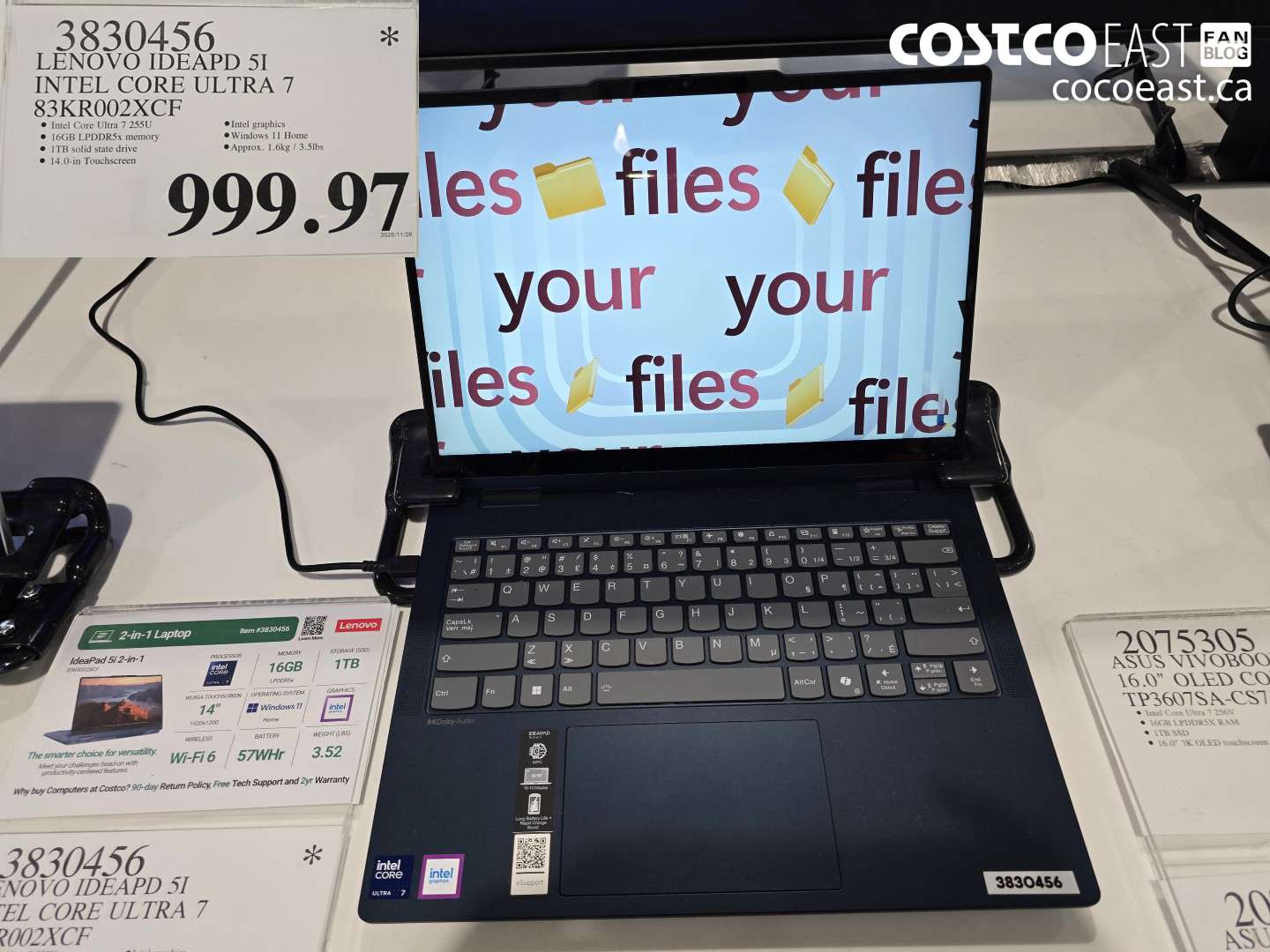 3830456 LENOVO IDEAPD 5I INTEL CORE ULTRA 7 83KR002XCF $999.97