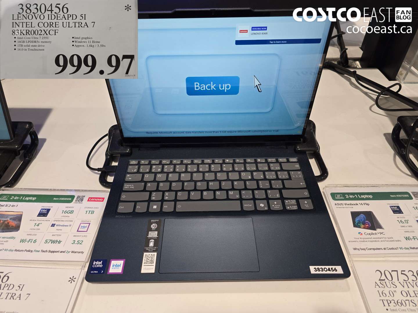 3830456 LENOVO IDEAPD 5I INTEL CORE ULTRA 7 83KR002XCF $999.97