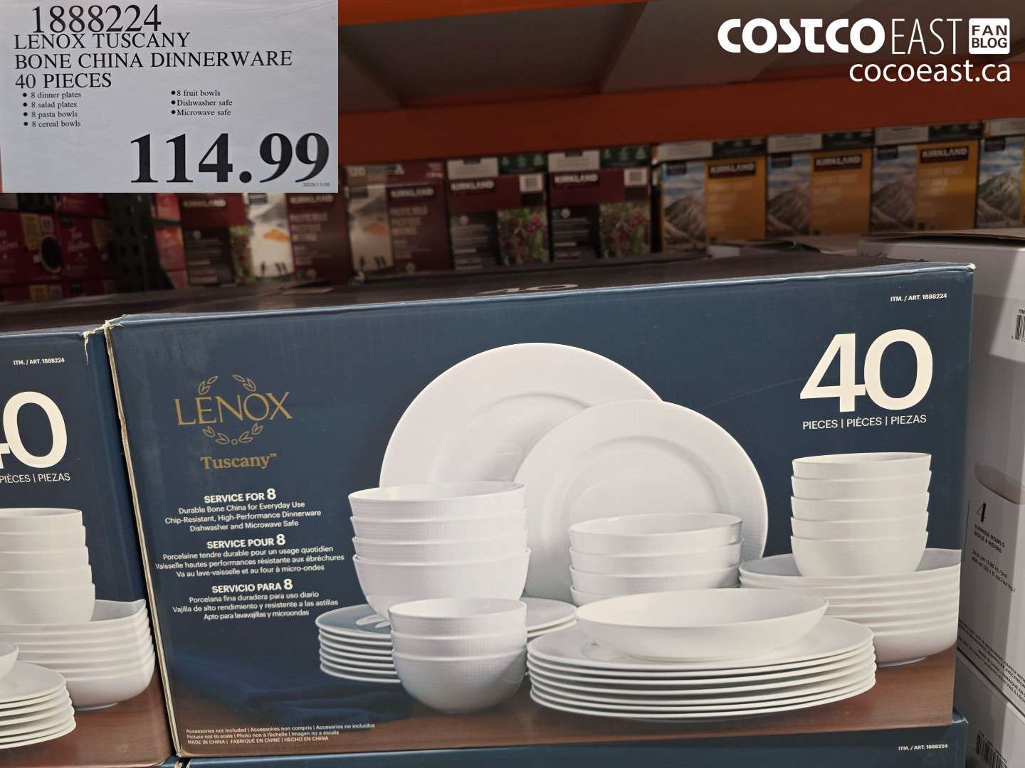 1888224 LENOX TUSCANY BONE CHINA DINNERWARE 40 PIECES $114.99