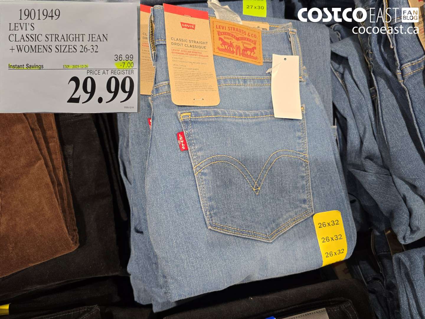 1901949 LEVI'S CLASSIC STRAIGHT JEAN + WOMENS SIZES 26-32 ($7.00 INSTANT SAVINGS EXPIRES ON 2025-12-26) $29.99