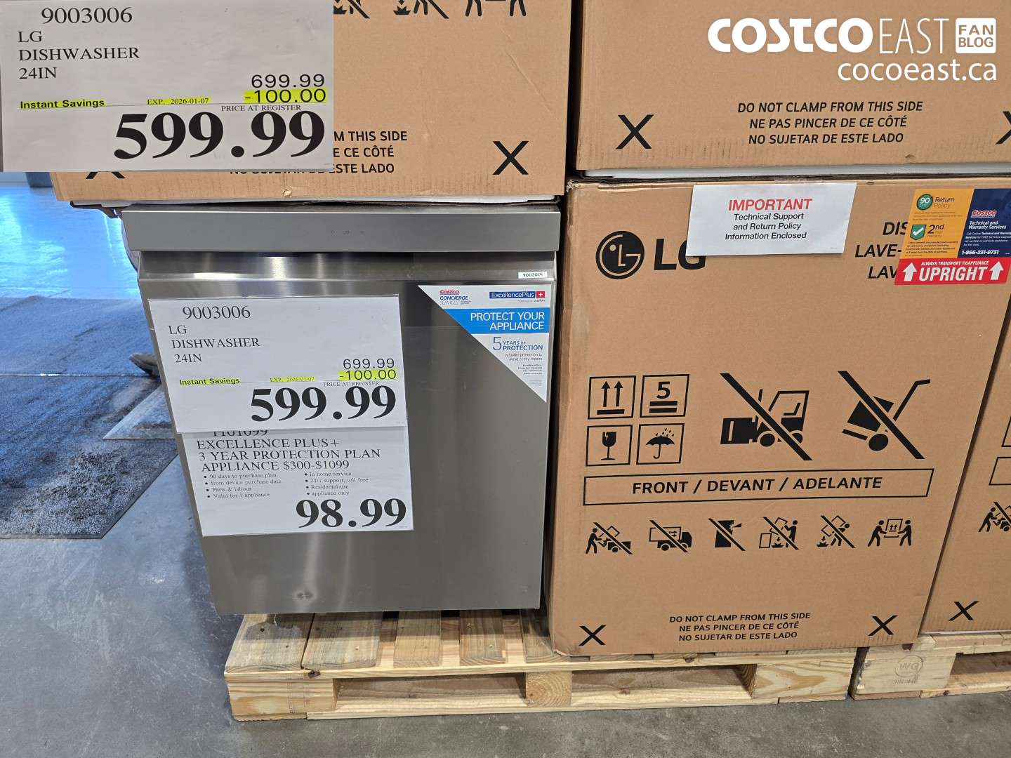 9003006 LG DISHWASHER 24IN ($100.00 INSTANT SAVINGS EXPIRES ON 2026-01-07) $599.99