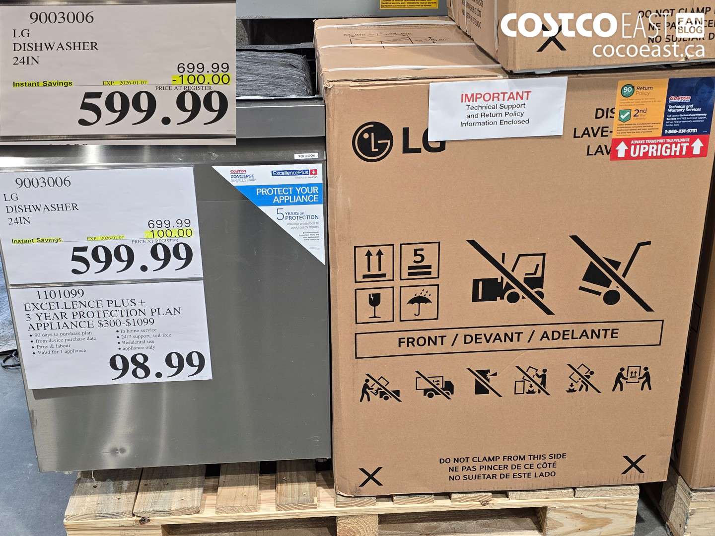 9003006 LG DISHWASHER 24IN ($100.00 INSTANT SAVINGS EXPIRES ON 2026-01-07) $599.99