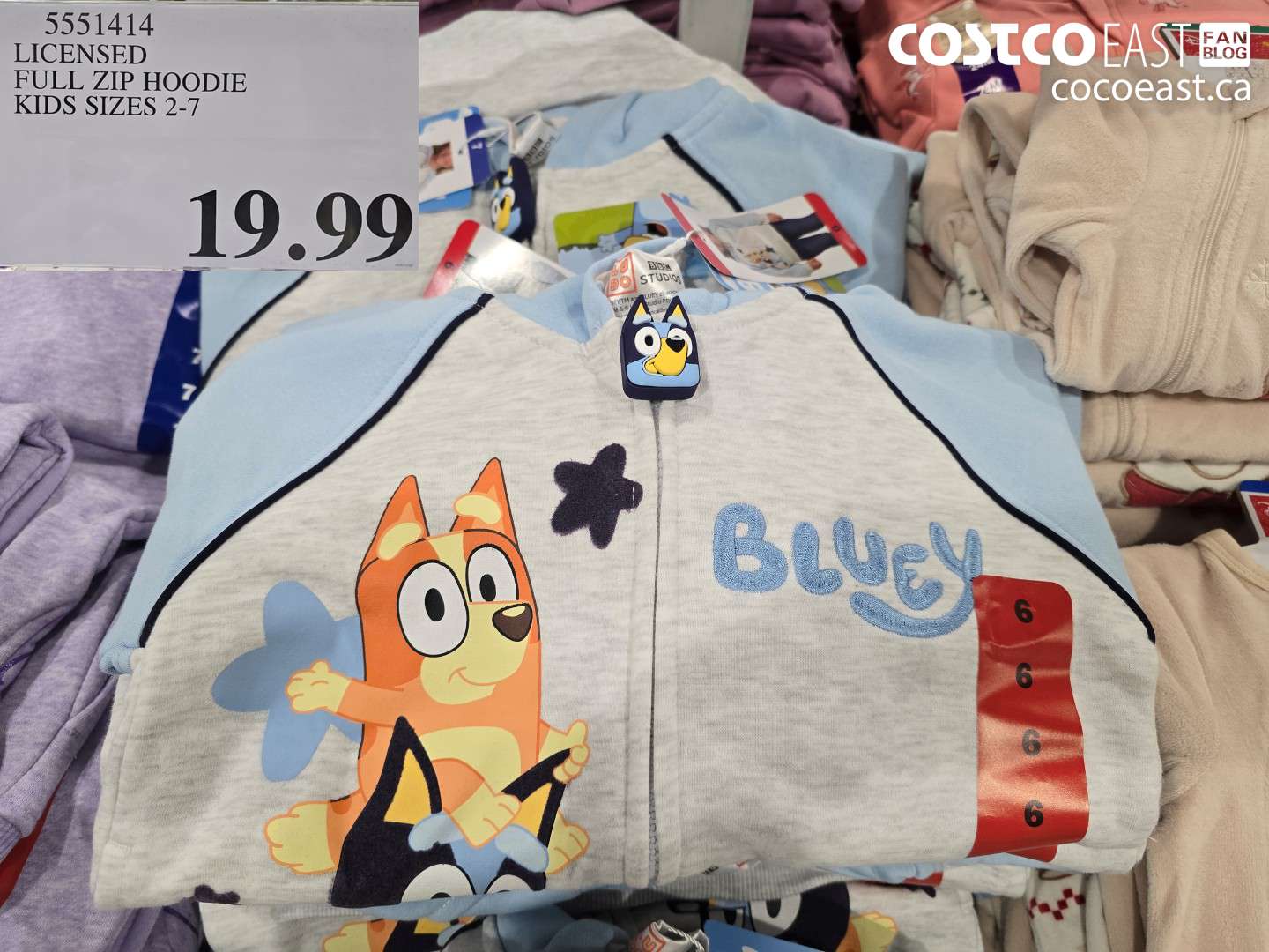 5551414 LICENSED FULL ZIP HOODIE KIDS SIZES 2-7 $19.99