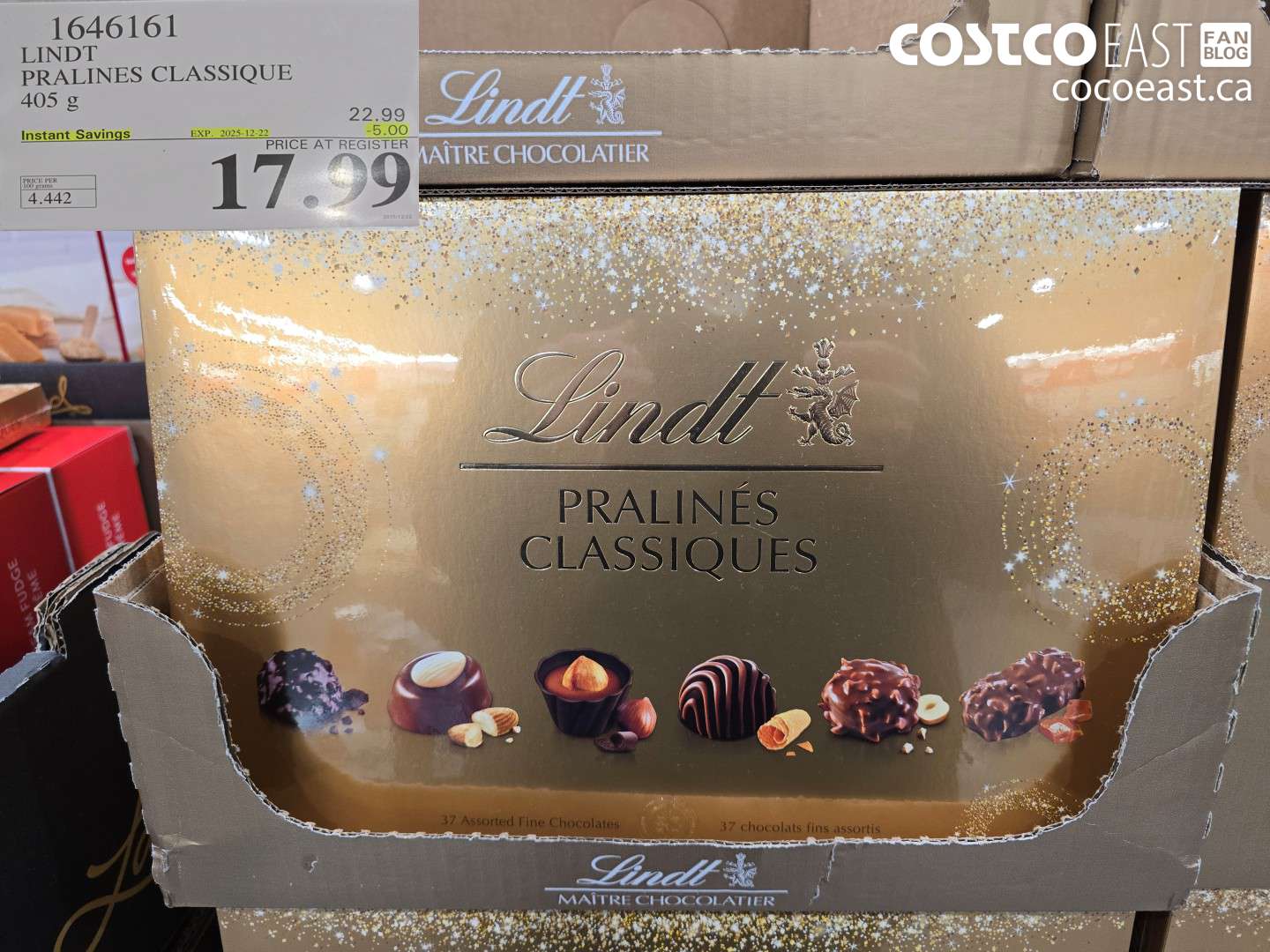 1646161 LINDT PRALINES CLASSIQUE 405G ($5.00 INSTANT SAVINGS EXPIRES ON 2025-12-22) $17.99