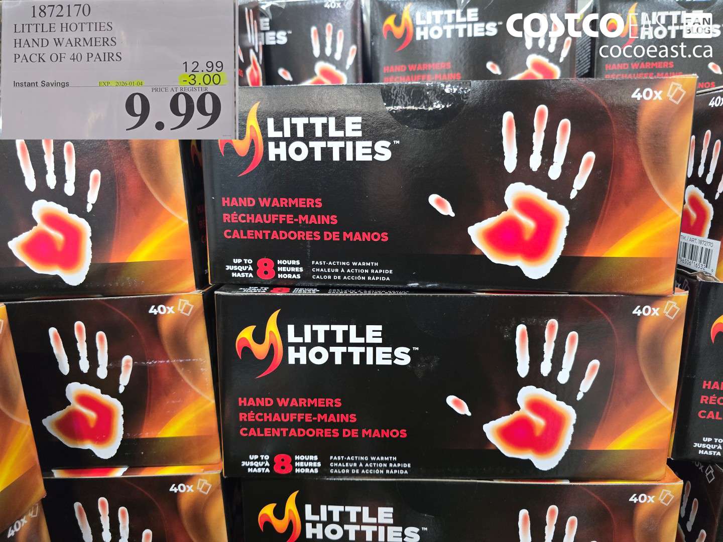 1872170 LITTLE HOTTIES HAND WARMERS PACK OF 40 PAIRS ($3.00 INSTANT SAVINGS EXPIRES ON 2026-01-04) $9.99