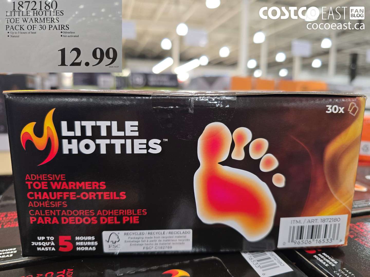 1872180 LITTLE HOTTIES TOE WARMERS PACK OF 30 PAIRS $12.99