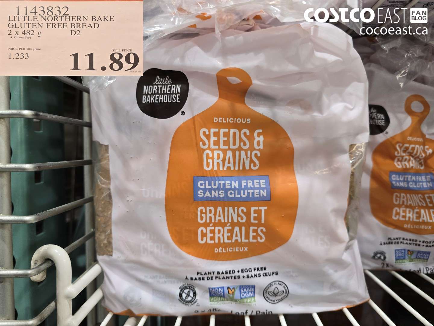 1143832 LITTLE NORTHERN BAKE GLUTEN FREE BREAD 2 x 482 g $11.89