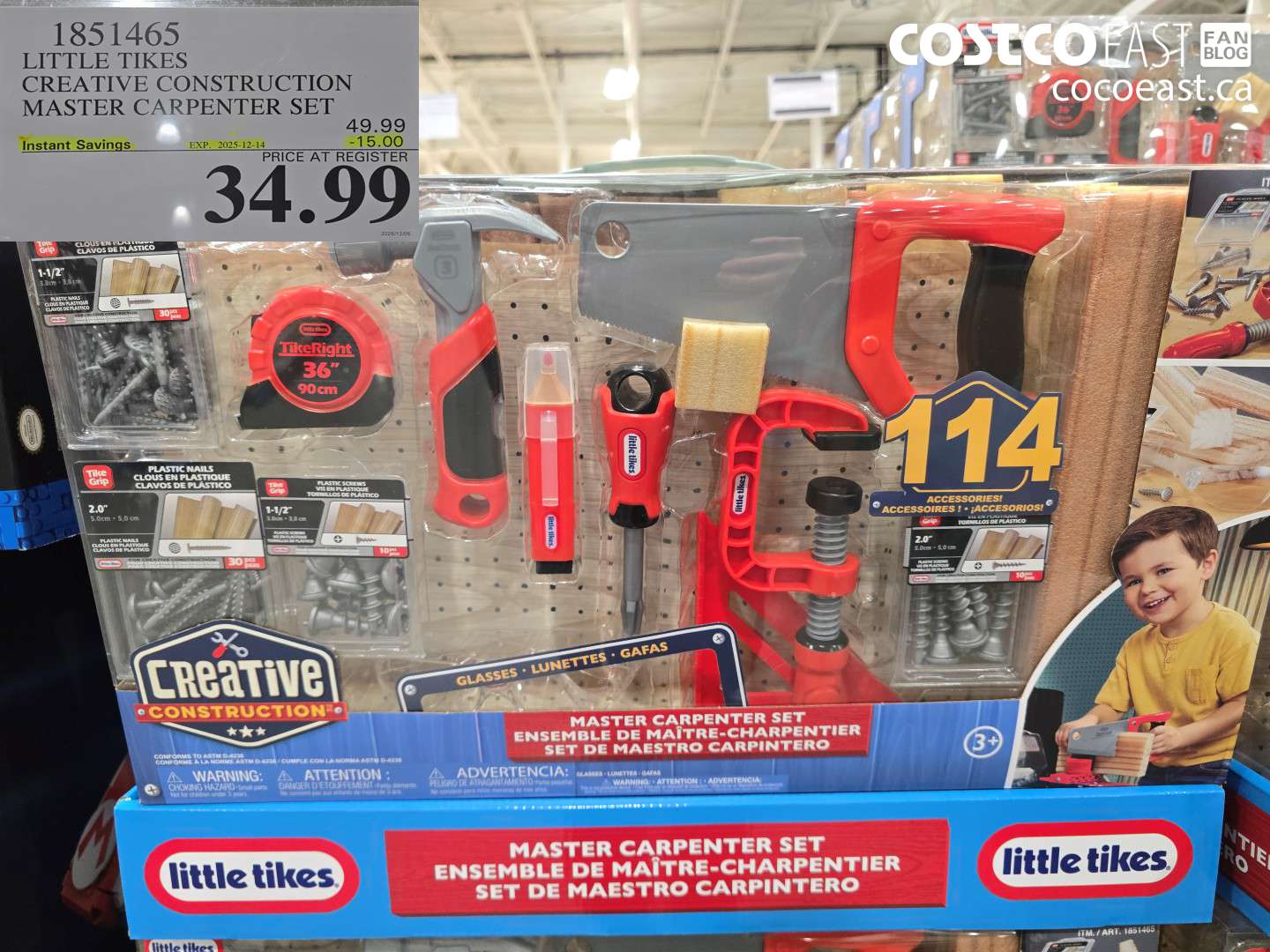 1851465 LITTLE TIKES CREATIVE CONSTRUCTION MASTER CARPENTER SET ($15.00 INSTANT SAVINGS EXPIRES ON 2025-12-14) $34.99