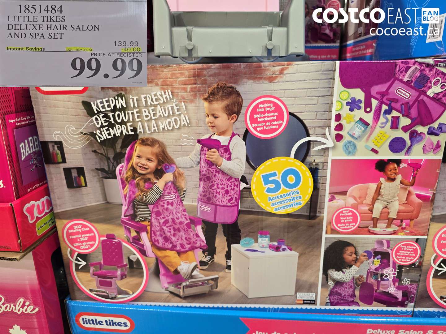 1851484 LITTLE TIKES DELUXE HAIR SALON AND SPA SET ($40.00 INSTANT SAVINGS EXPIRES ON 2025-12-24) $99.99