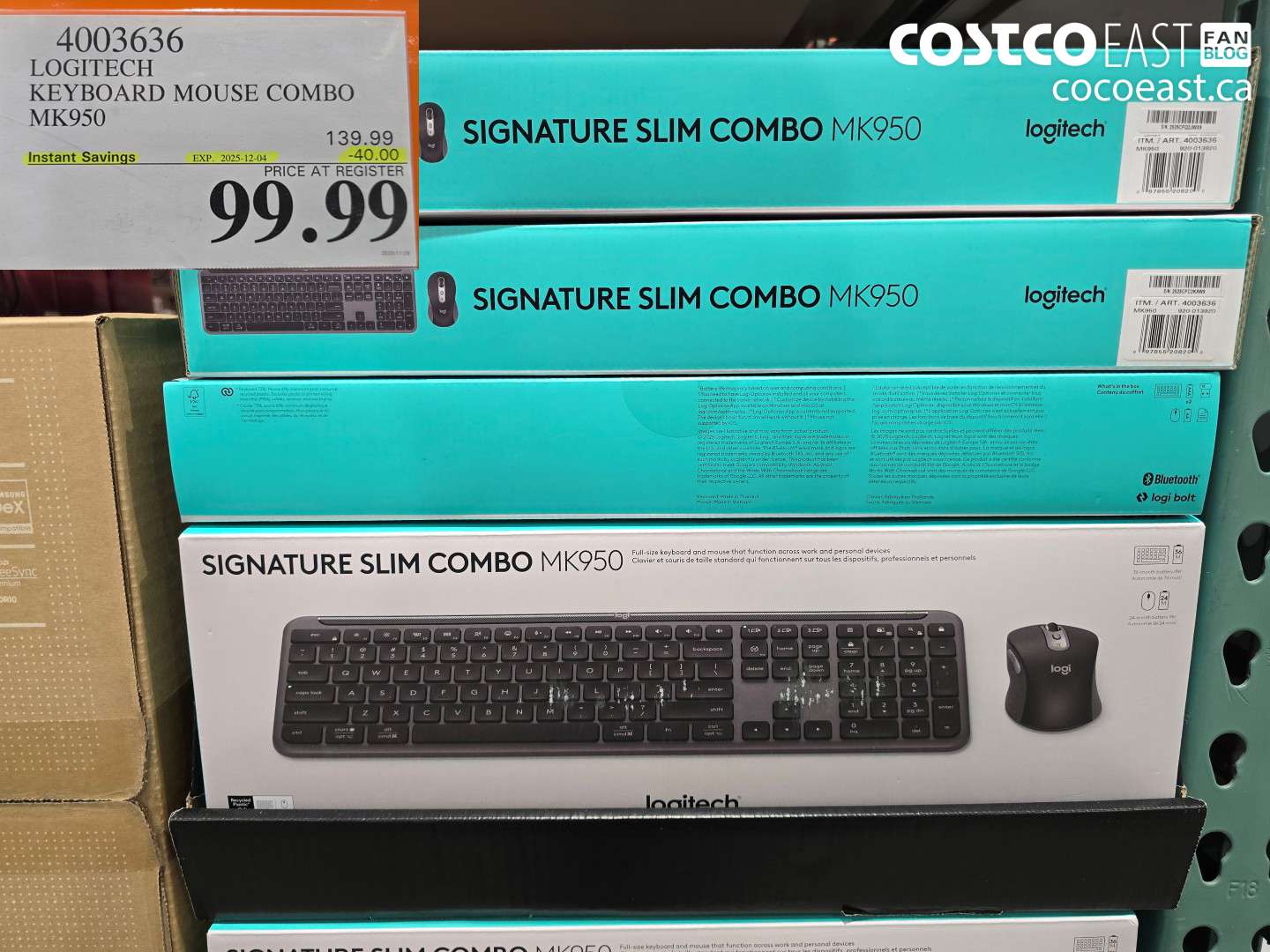4003636 LOGITECH KEYBOARD MOUSE COMBO MK950 ($40.00 INSTANT SAVINGS EXPIRES ON 2025-12-04) $99.99