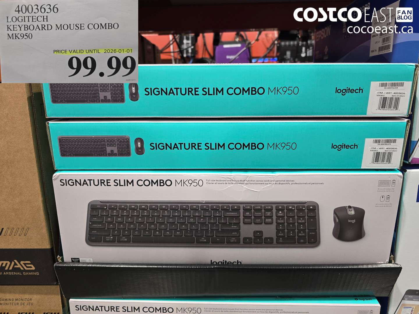 4003636 LOGITECH KEYBOARD MOUSE COMBO MK950 $99.99
