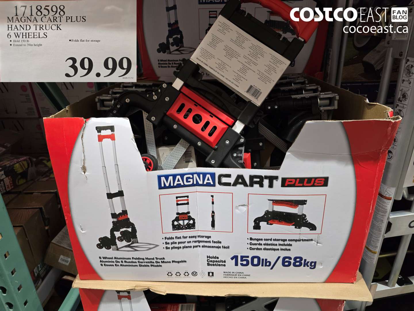 1718598 MAGNA CART PLUS HAND TRUCK 6 WHEELS $39.99