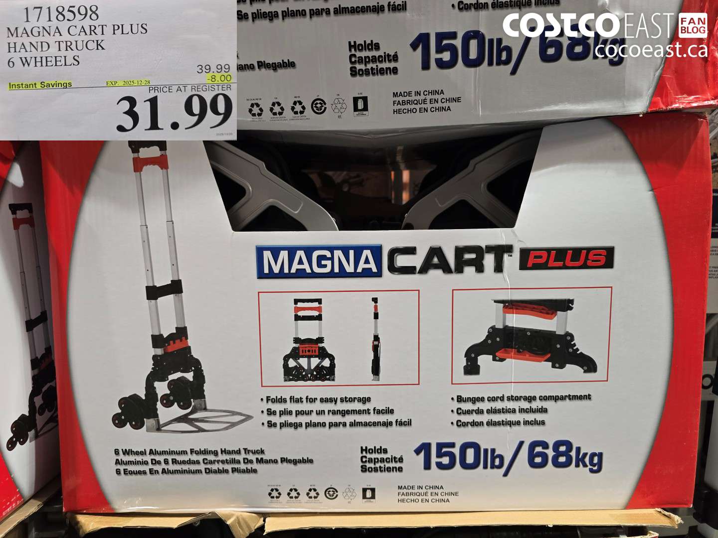 1718598 MAGNA CART PLUS HAND TRUCK 6 WHEELS ($8.00 INSTANT SAVINGS EXPIRES ON 2025-12-28) $31.99