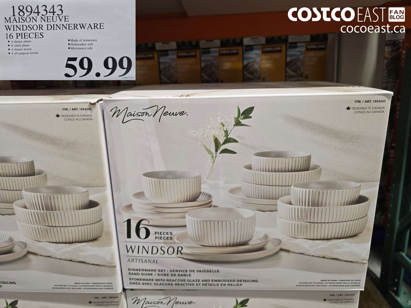 1894343 MAISON NEUVE WINDSOR DINNERWARE 16 PIECES $59.99