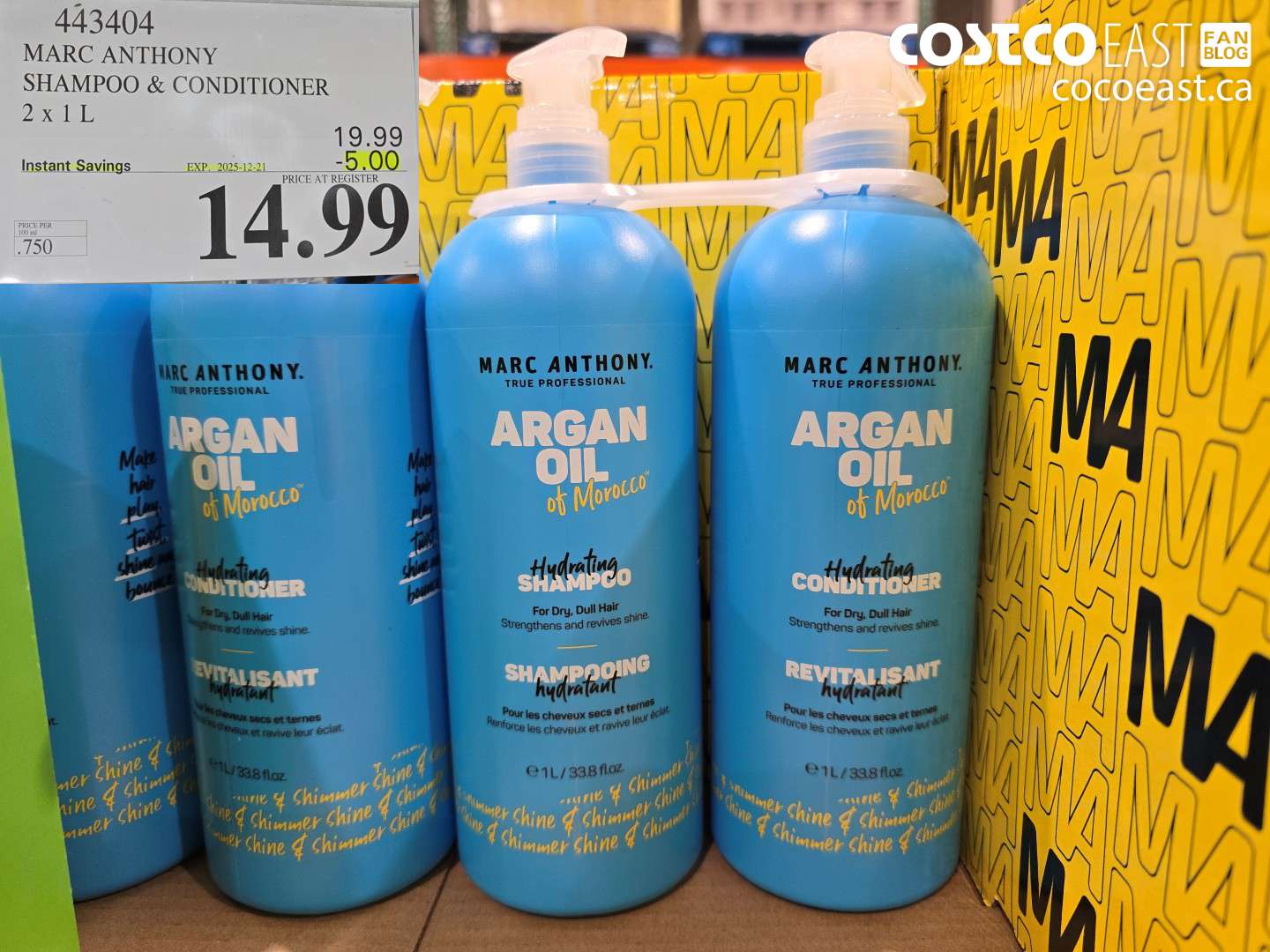 443404 MARC ANTHONY SHAMPOO & CONDITIONER 2 X 1L ($5.00 INSTANT SAVINGS EXPIRES ON 2025-12-21) $14.99
