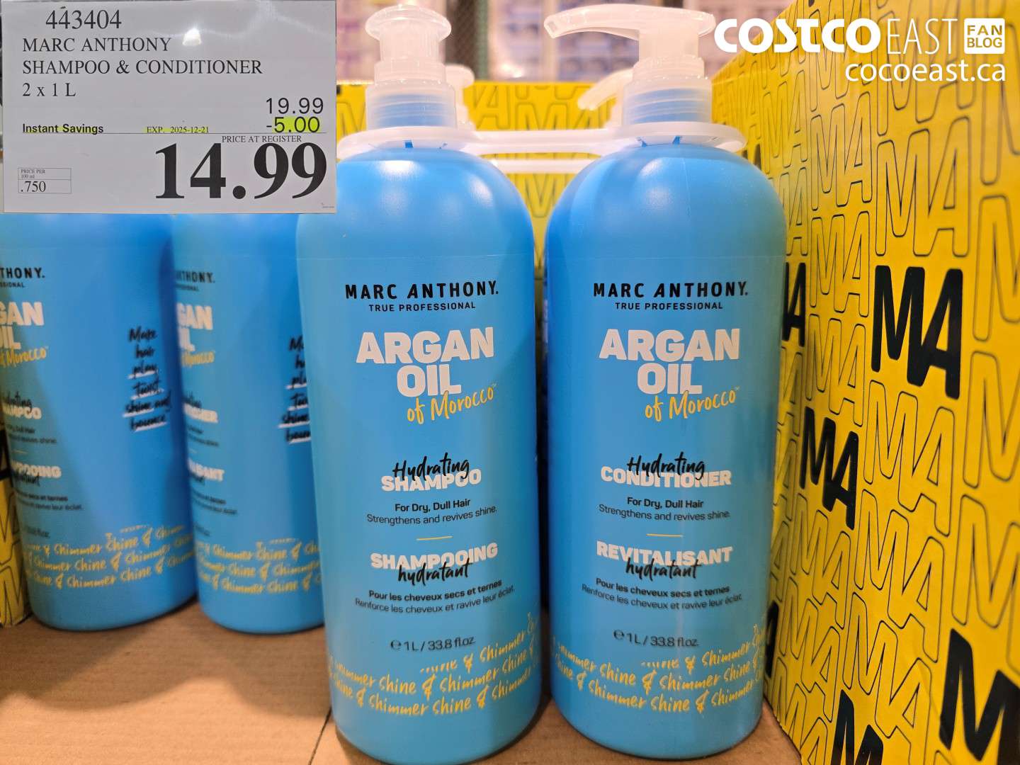 443404 MARC ANTHONY SHAMPOO & CONDITIONER 2 X 1L ($5.00 INSTANT SAVINGS EXPIRES ON 2025-12-21) $14.99