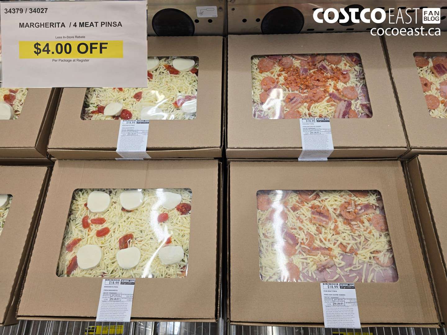 34379 MARGHERITA / 4 MEAT PINSA ($4.00 INSTANT SAVINGS)