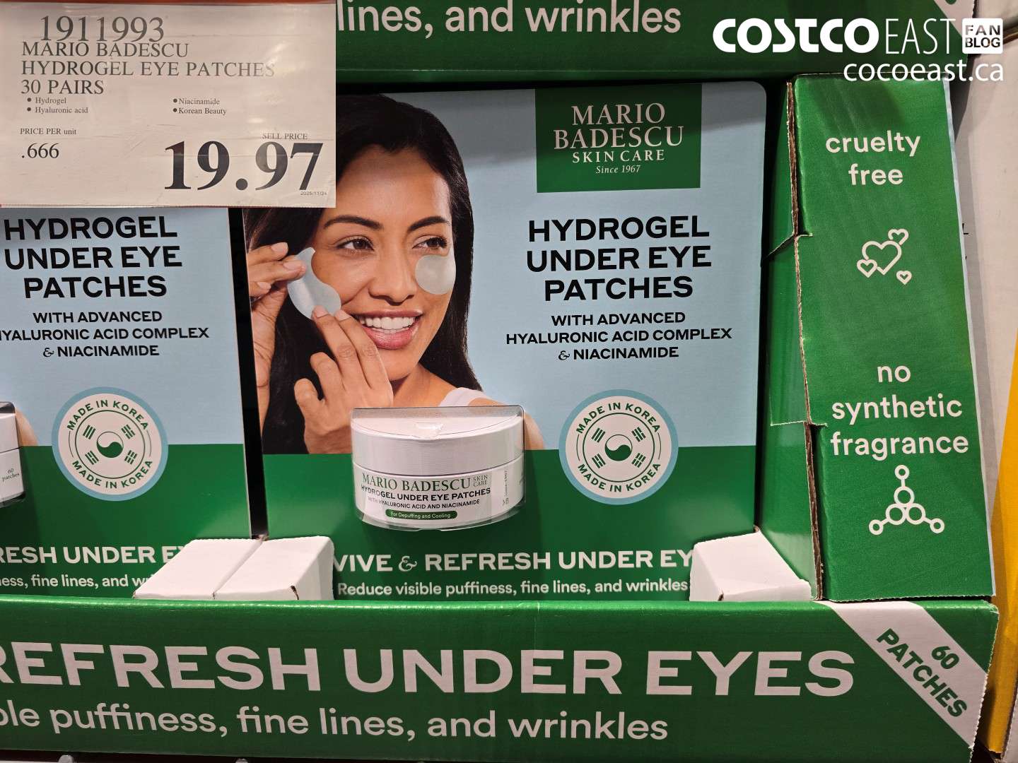 1911993 MARIO BADESCU HYDROGEL EYE PATCHES 30 pairs $19.97