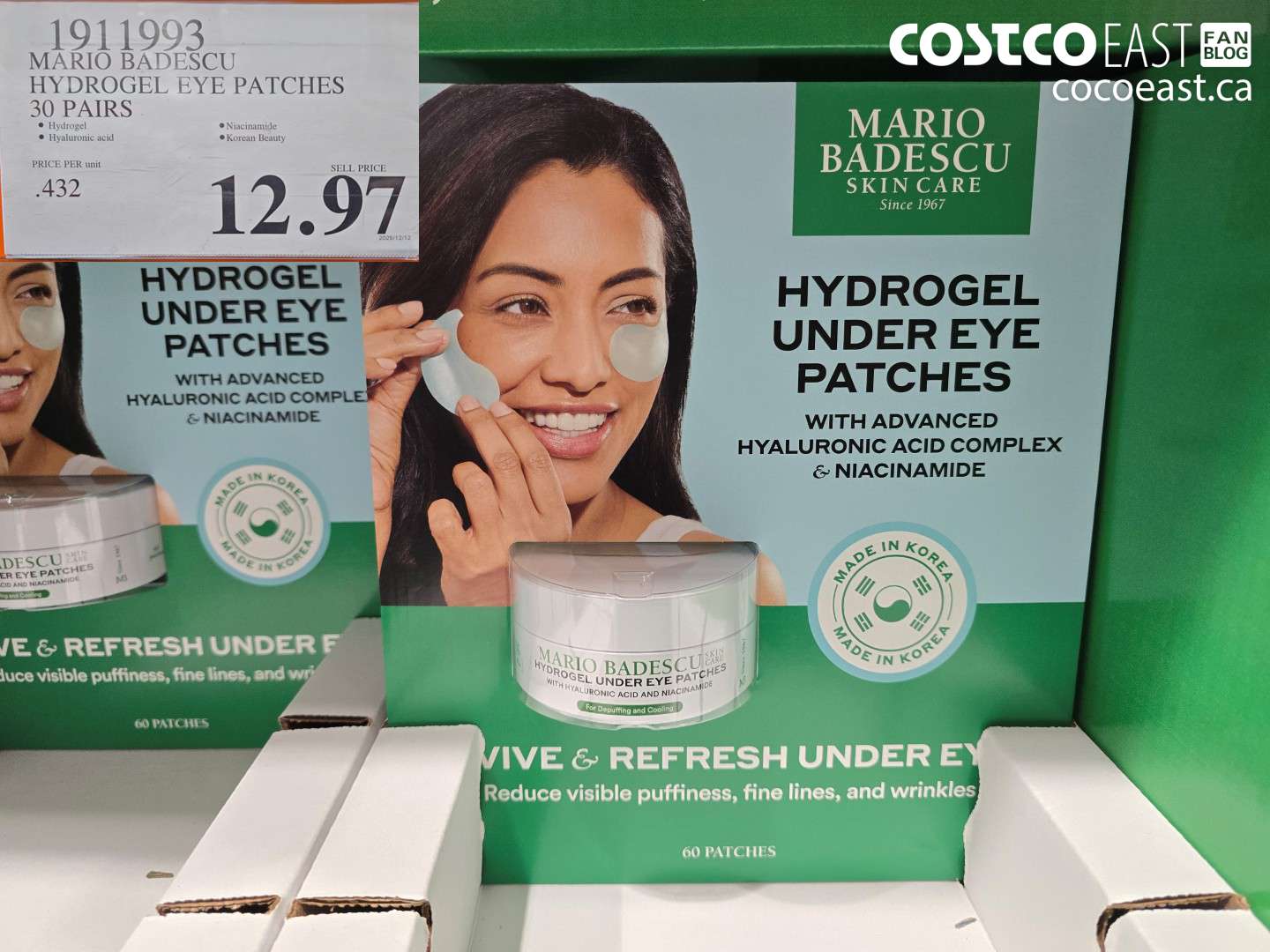 1911993 MARIO BADESCU HYDROGEL EYE PATCHES 30 pairs $12.97