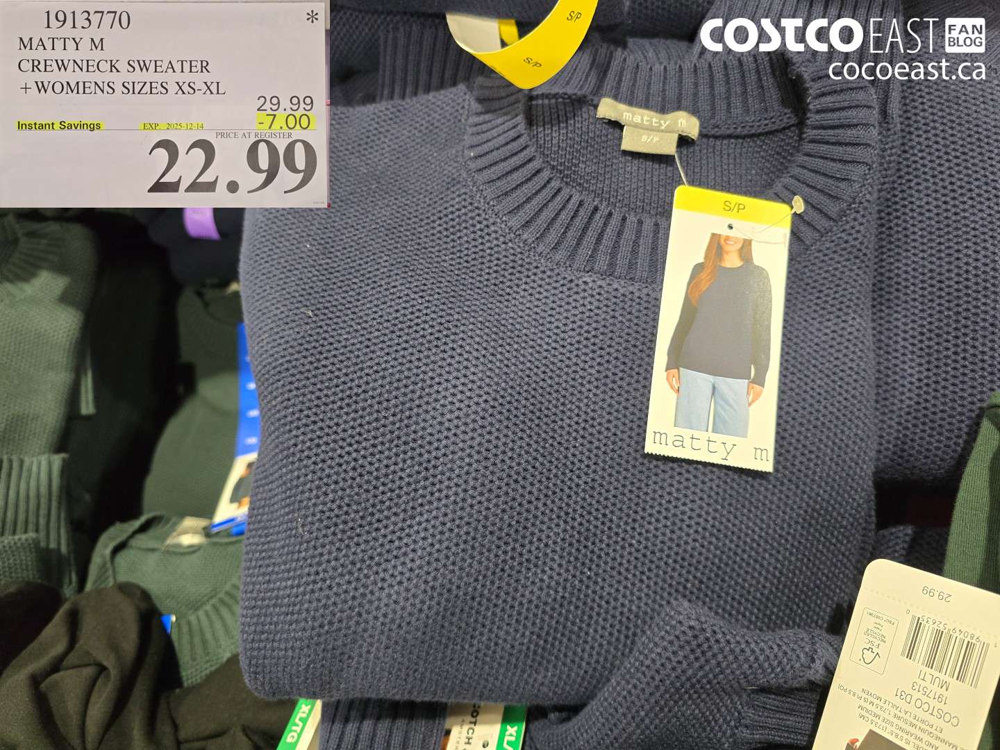 1913770 MATTY M CREWNECK SWEATER +WOMENS SIZES XS-XL ($7.00 INSTANT SAVINGS EXPIRES ON 2025-12-14) $22.99