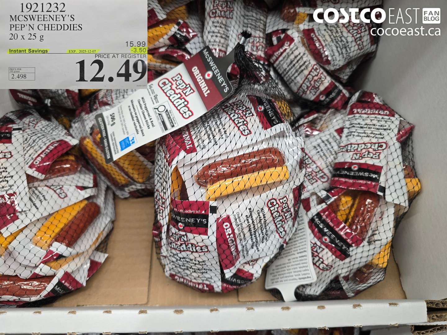 1921232 MCSWEENEY'S PEP N' CHEDDIES 20 X 25 G ($3.50 INSTANT SAVINGS EXPIRES ON 2025-12-07) $12.49