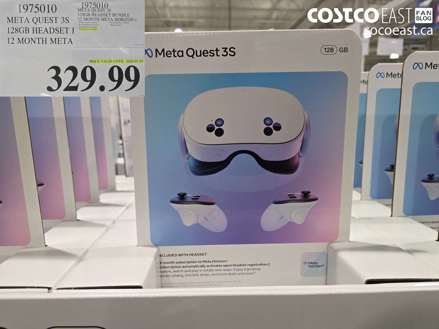 1975010 META QUEST 3S 128GB HEADSET BUNDLE 12 MONTH META HORIZON+ $329.99