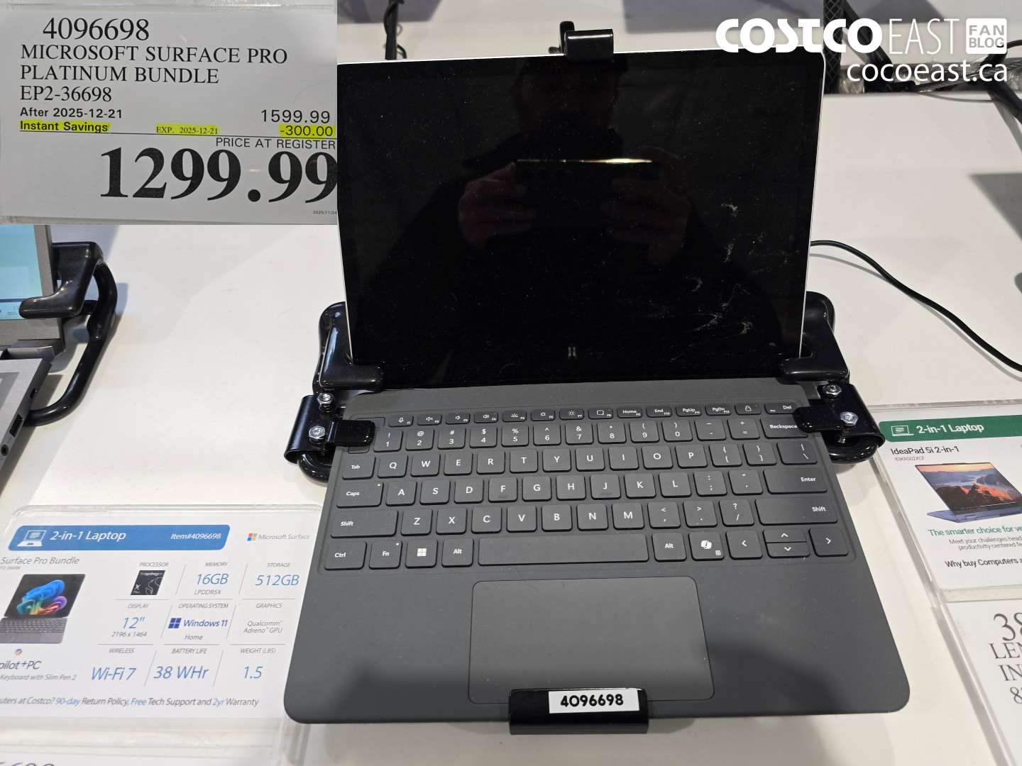 4096698 MICROSOFT SURFACE PRO PLATINUM BUNDLE EP2-36698 ($300.00 INSTANT SAVINGS EXPIRES ON 2025-12-21) $1299.99