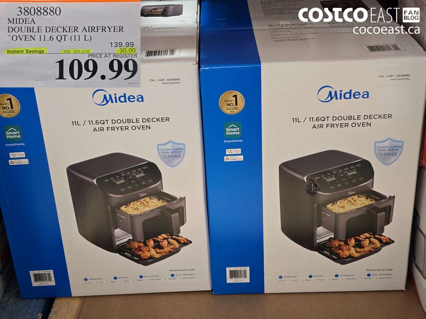 3808880 MIDEA NOUBLE DECKER AIRFRYER “OVEN 11.6 QT (11 L) ($30.00 INSTANT SAVINGS EXPIRES ON 2025-12-29) $109.99