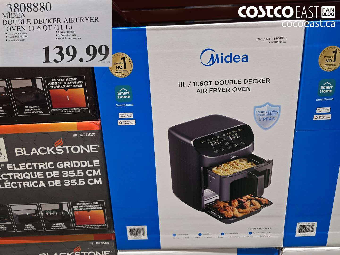 3808880 MIDEA NOUBLE DECKER AIRFRYER “OVEN 11.6 QT S le) $139.99