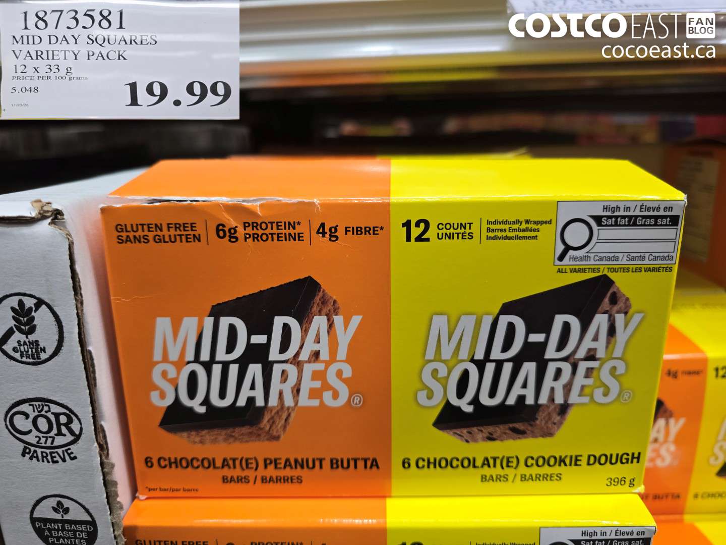 1873581 MID DAY SQUARES VARIETY PACK 12 X 33 G $19.99