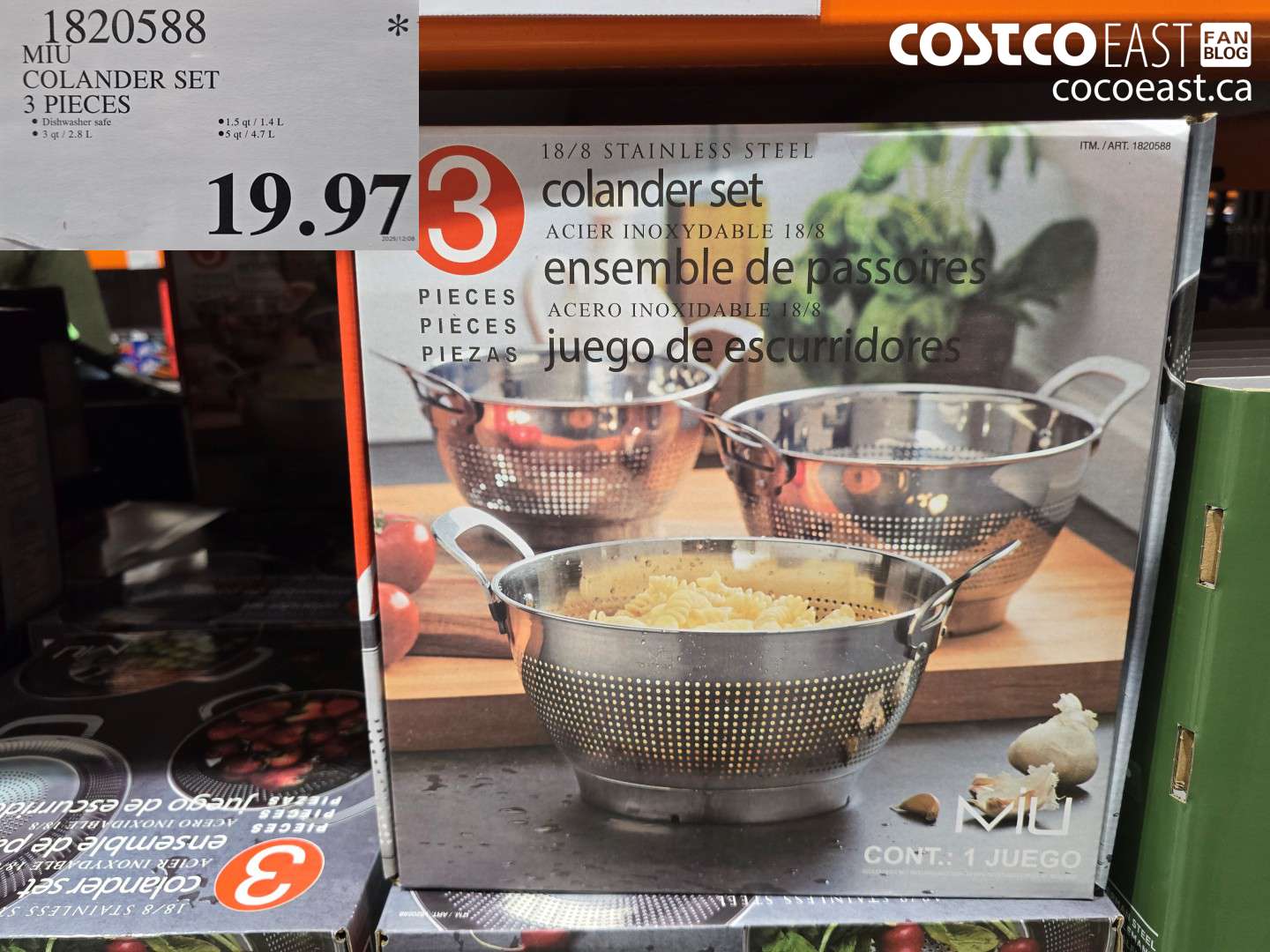 1820588 MIU COLANDER SET PACK OF 3 $19.97