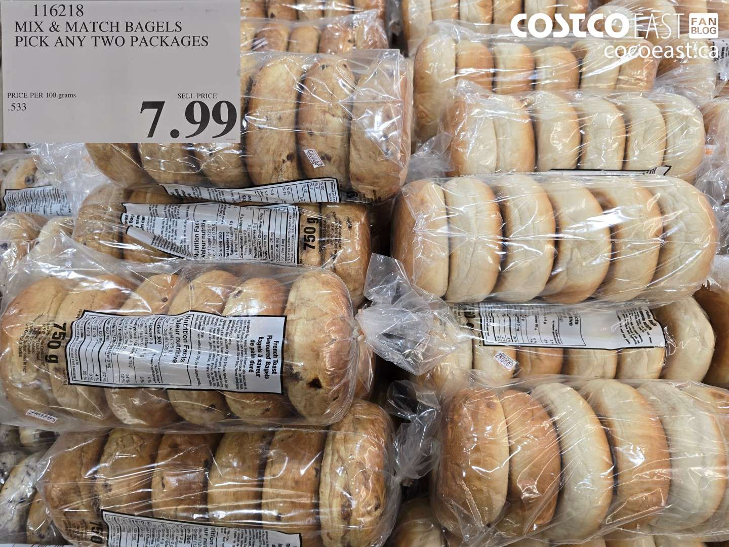116218 MIX & MATCH BAGELS PICK ANY TWO PACKAGES $7.99